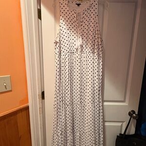 Torrid White and Black Polka Dot Maxi Dress